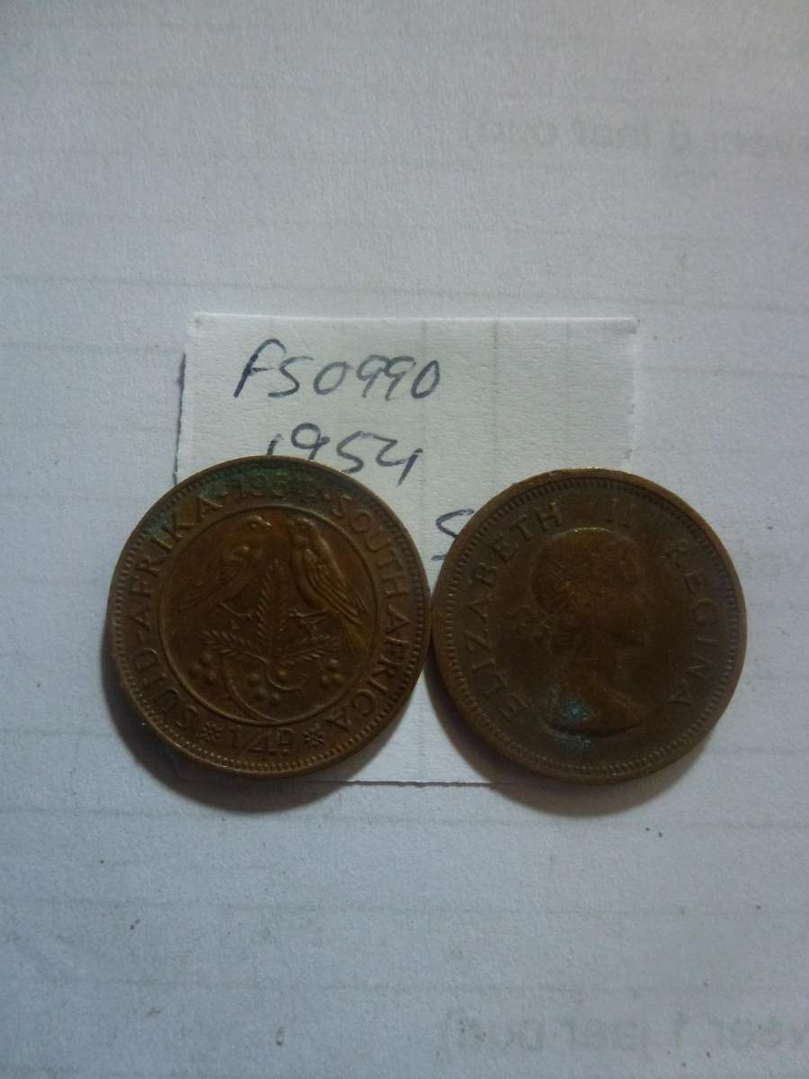 1954 Union of South Africa 1/4 penny