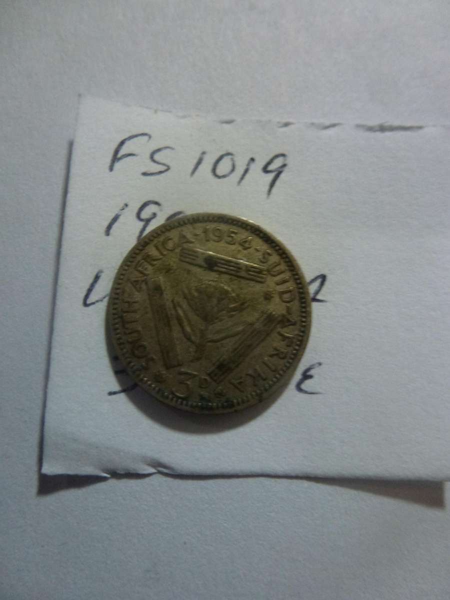 1954 Union of South Africa 3 pence