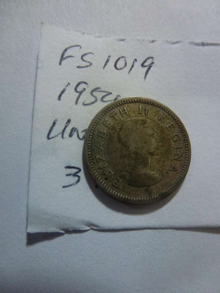 1954 Union of South Africa 3 pence