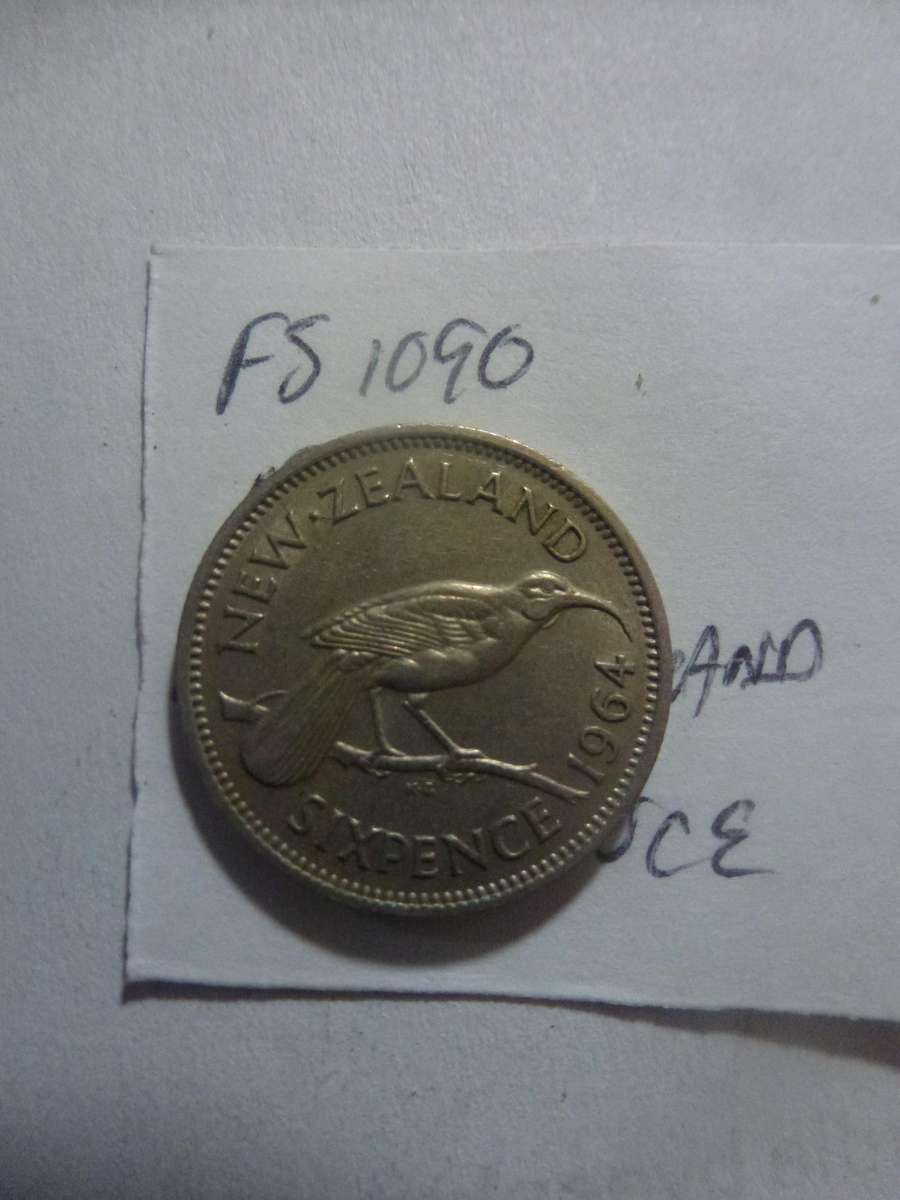 1964 New Zealand 6 pence