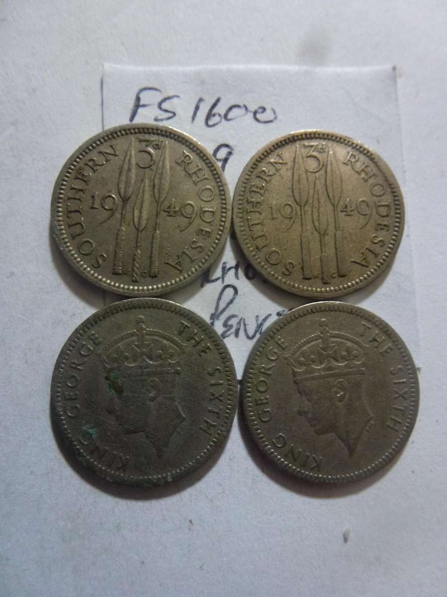 1949 Southern Rhodesia 3 pence