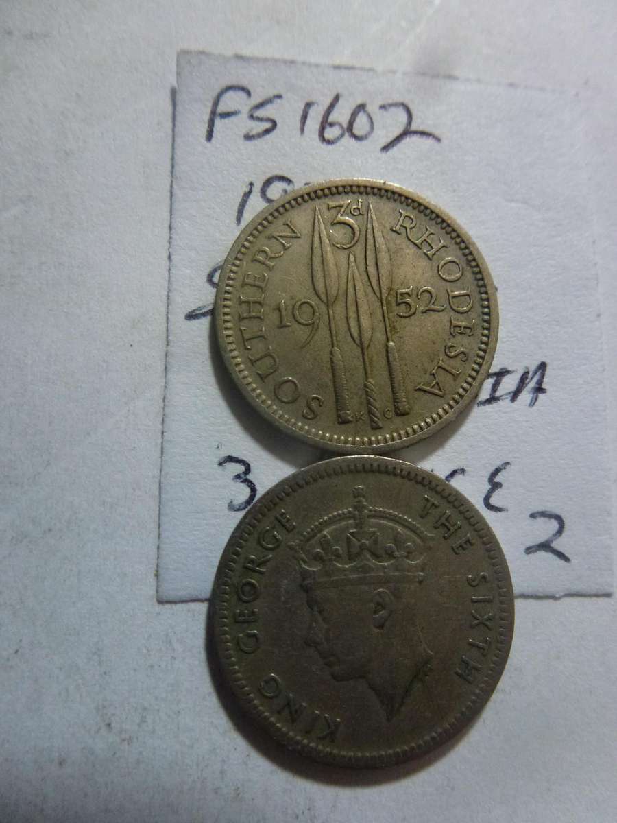 1952 Southern Rhodesia 3 pence