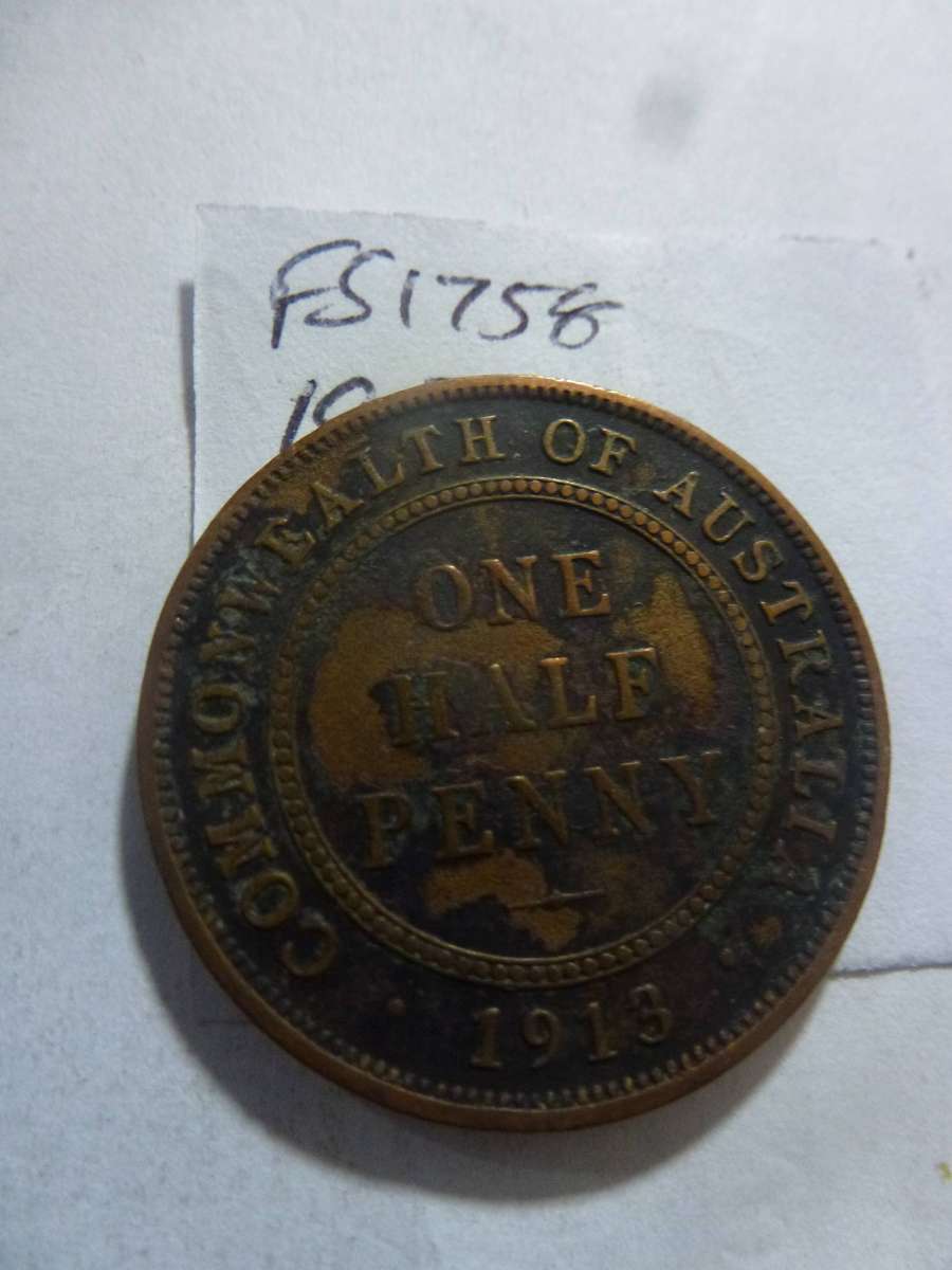 1913 Australia 1/2 penny