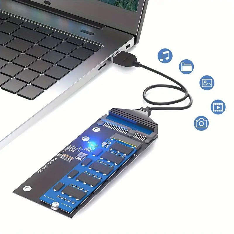 USB-Powered M.2 NGFF to SATA III Adapter Card - B & M Key SSD Converter for 6.35cm SATA III