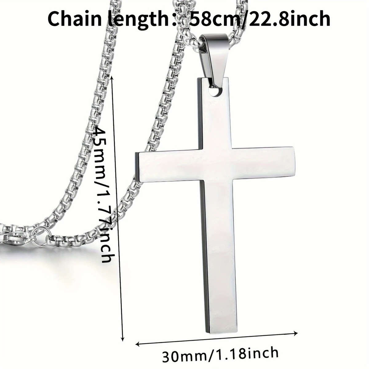 Cross Pendant for Men, Bible Verse Stainless Steel Jewelry Cross Pendant,