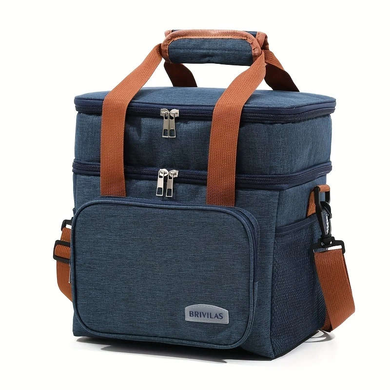 Insulated Lunch Bag for Picnics Leakproof, Thick Thermal Cooler Bag Has Adjustable Shoulder Strap