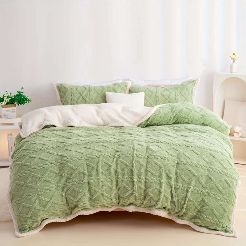 5pcs King Size Fleece Duvet Cover Set