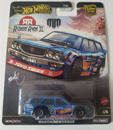 HOT WHEELS PREMIUM - MAD MIKE MAZDA RX-3 WAGON / REMORQUE