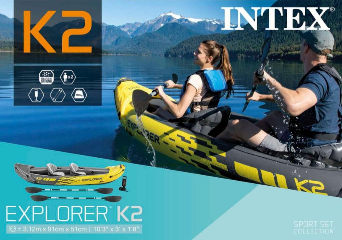Double inflatable kayak