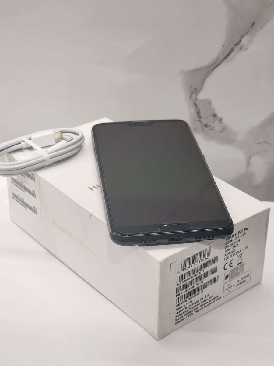 Huawei P20 Pro (128GB, Black) - OLED Display, Original Box + Cable