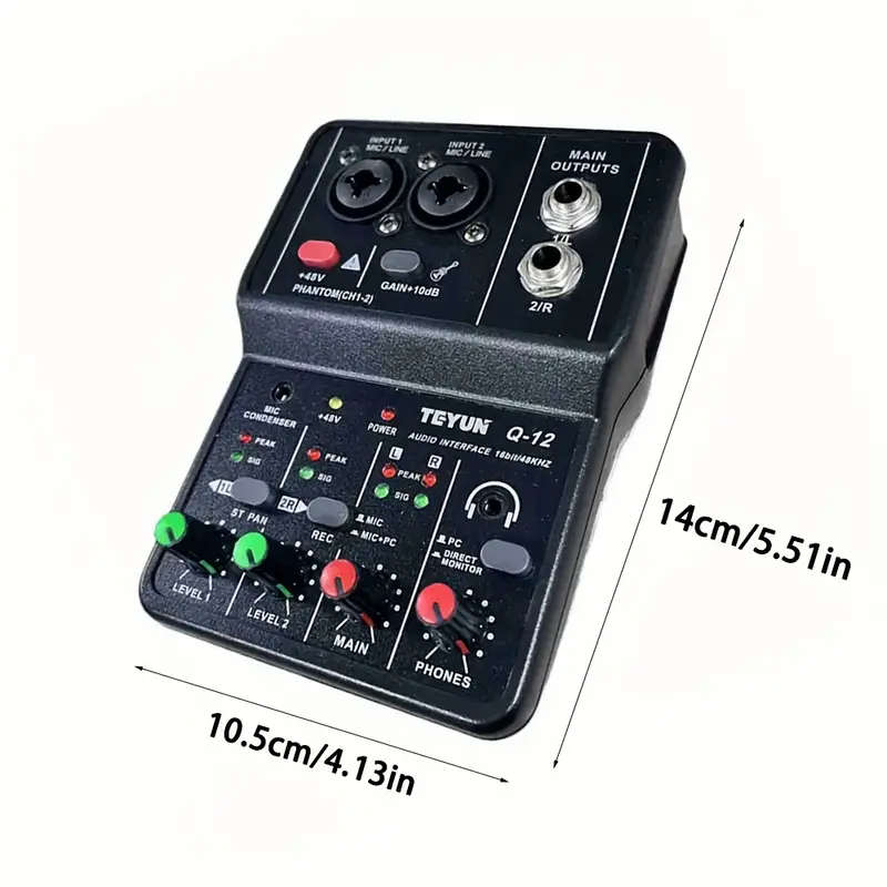 Q12 2-Channel Portable Audio Mixer Interface
