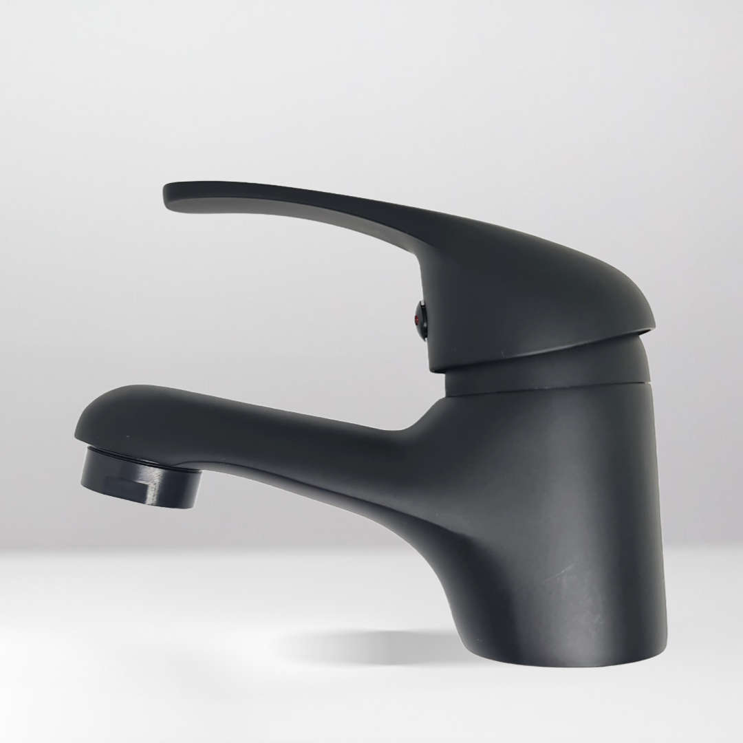 Krystal Basin Mixer Tap Faucet Lever Matte Black