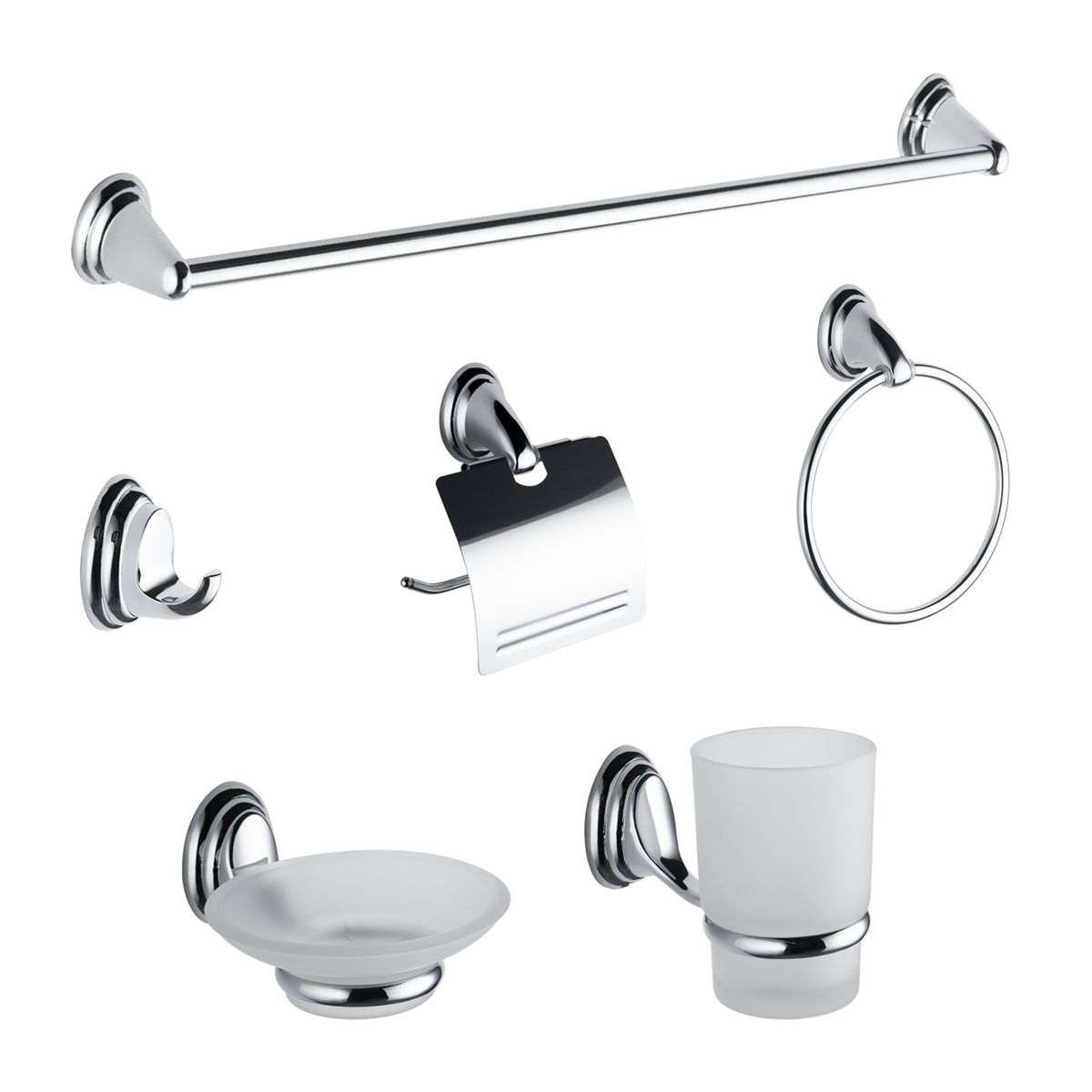 Kessler Bathroom Accessory Set 6-Piece Stainless Steel Chrome