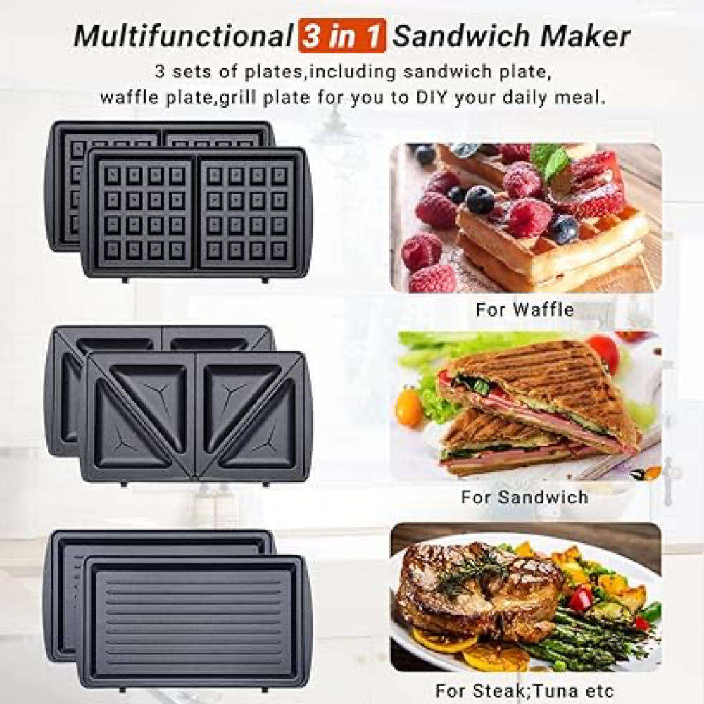 3 in 1  Non Sticky Sandwich Maker