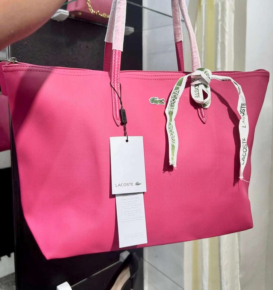 Lacoste Women pink tote bag