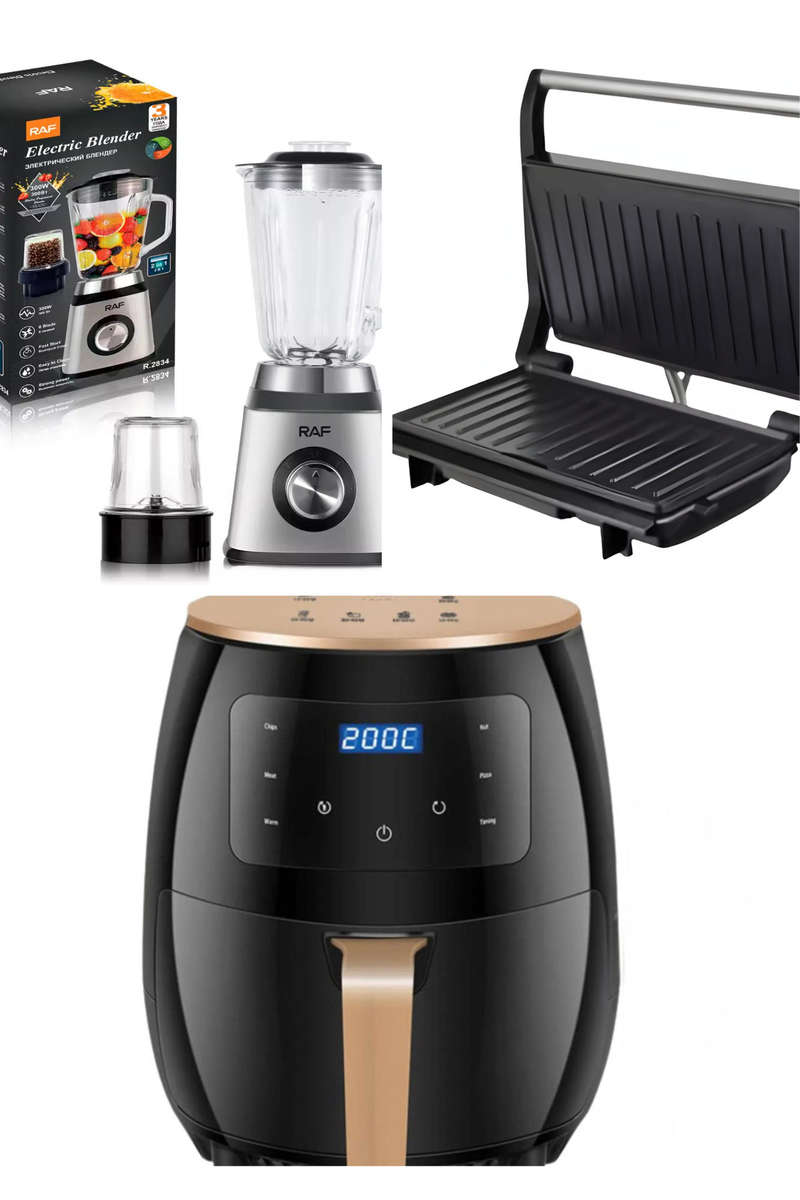 Combo -[ 6L Air fryer + Aluminium Griller + 2 in 1 Blender ]