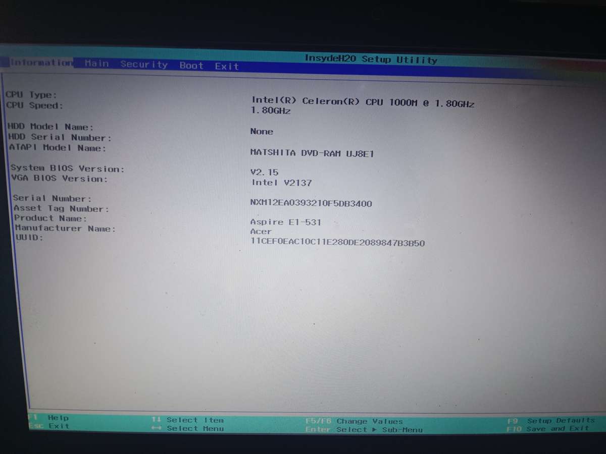 Acer Laptop For Parts and Repairs