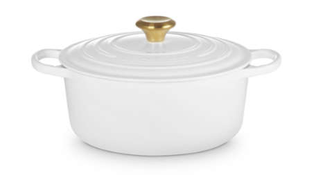 Le Creuset | Cast Iron Signature Round Casserole (Matt White | 24cm)