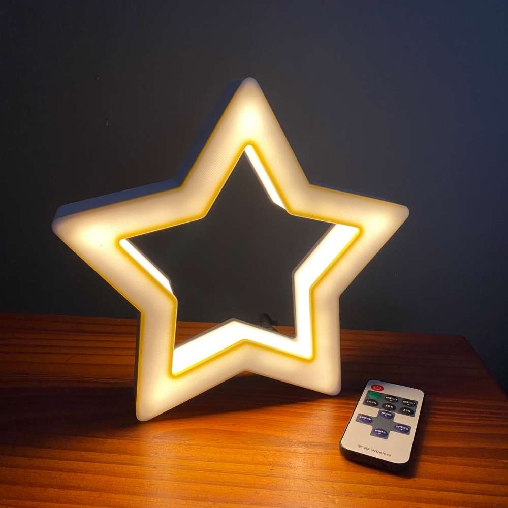 Kids Star Night Light / Desk Lamp with RF Remote - White