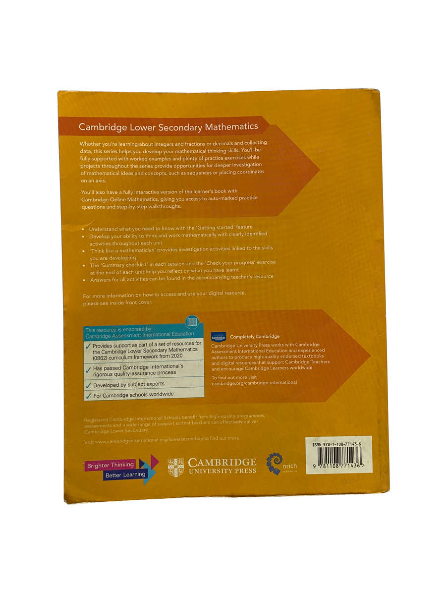 Cambridge Lower Secondary Mathematics Learner's Book 7 with Digital Access (1 Year)