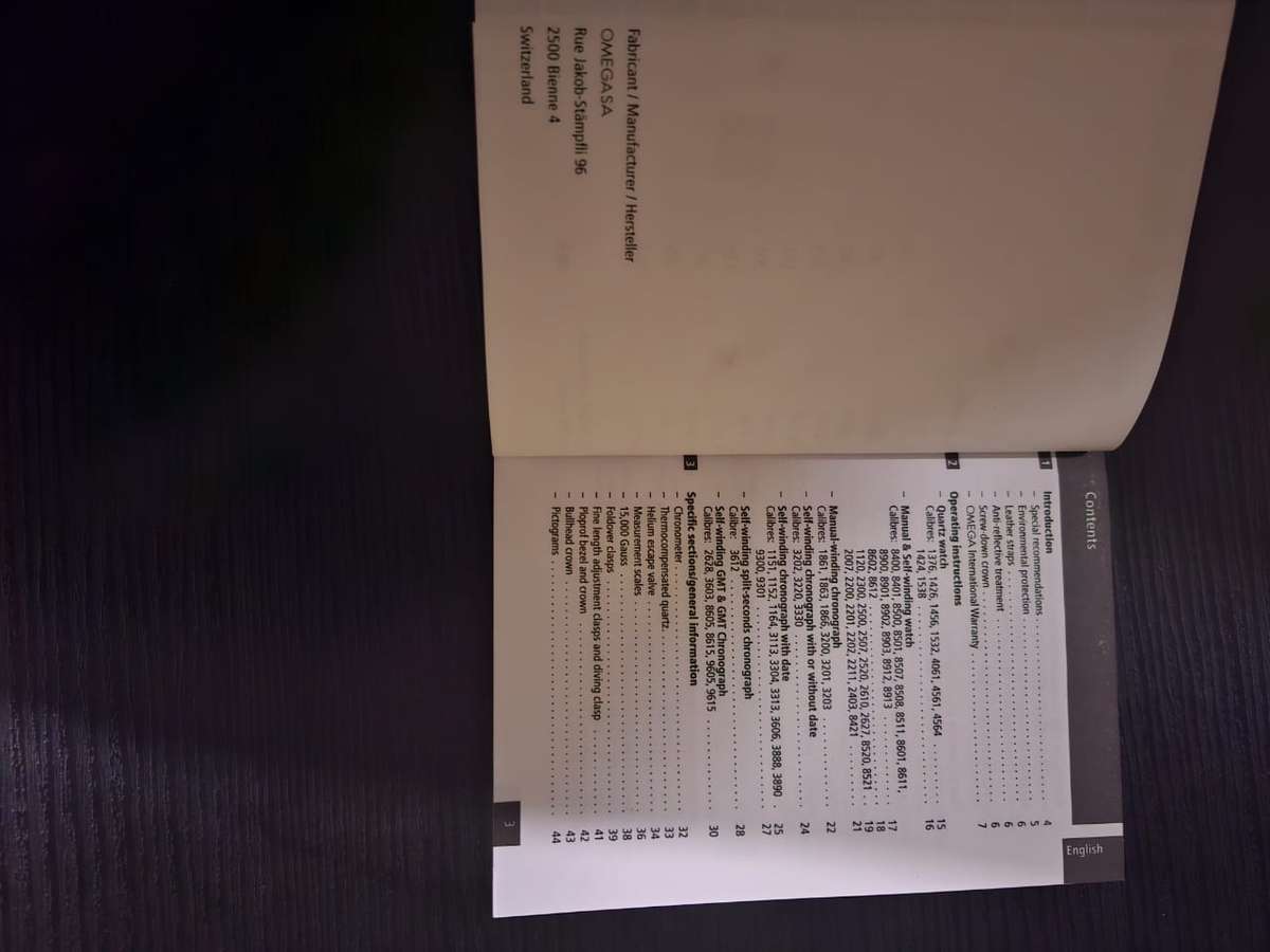 Omega Watch Instructions Manual Booklet All Models & Languages 1/18