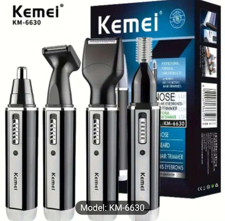 Kemei 4-in-1 Professional Grooming Kit, USB Rechargeable Nose & Ear Hair Trimmer, Beard and Eyebrow