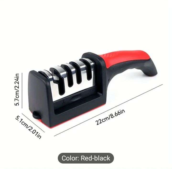 4-Stage Professional Knife Sharpener - Manual Kitchen Sharpening Stone for Tungsten, Diamond & Ceram