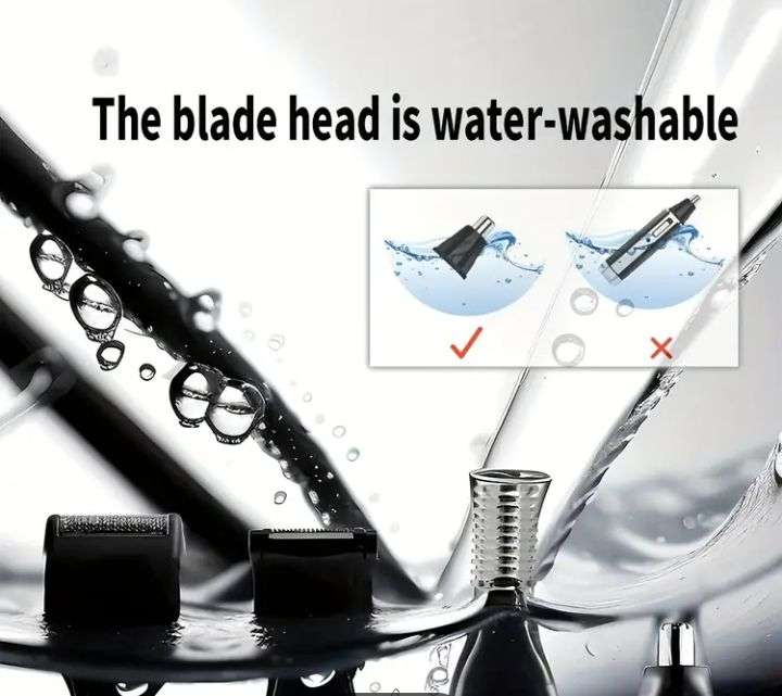 Kemei 4-in-1 Professional Grooming Kit, USB Rechargeable Nose & Ear Hair Trimmer, Beard and Eyebrow