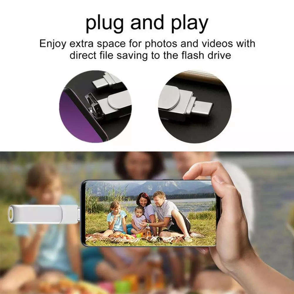 2TB Type-C Micro USB 3.0 Flash Drive Memory Stick For Android Samsung HUAWEI
