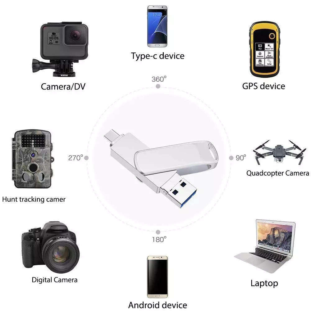 2TB Type-C Micro USB 3.0 Flash Drive Memory Stick For Android Samsung HUAWEI