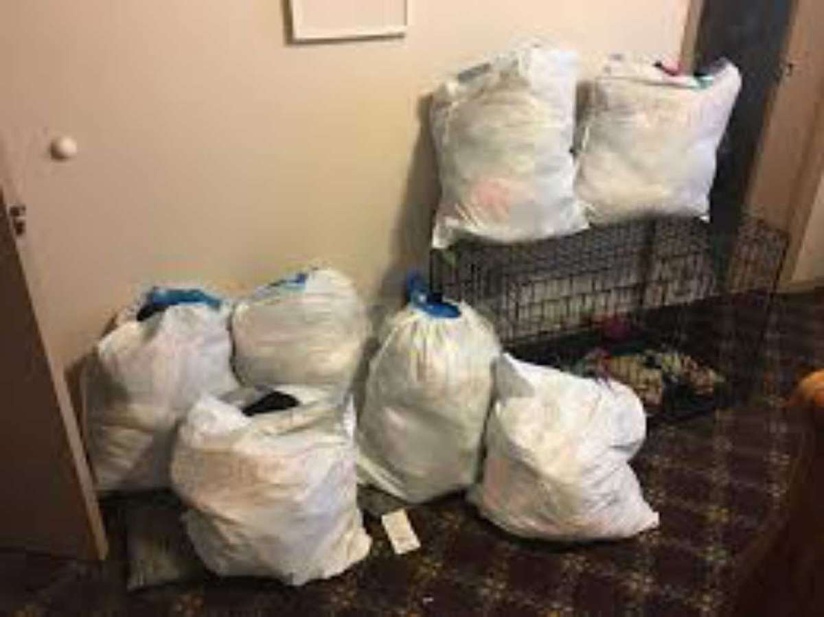 Bags of used Clothing.