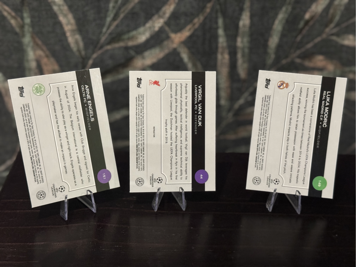 2025 Topps Chrome - Modric, Van Dijk & Engels - 3 Cards