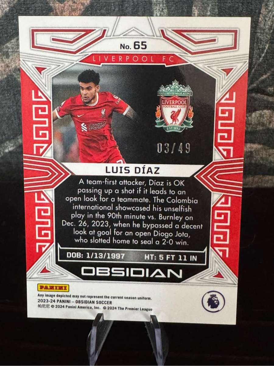 2023-24 Panini Obsidian - Luis Diaz Electric Etch Red Pulsar 03/49 - Liverpool