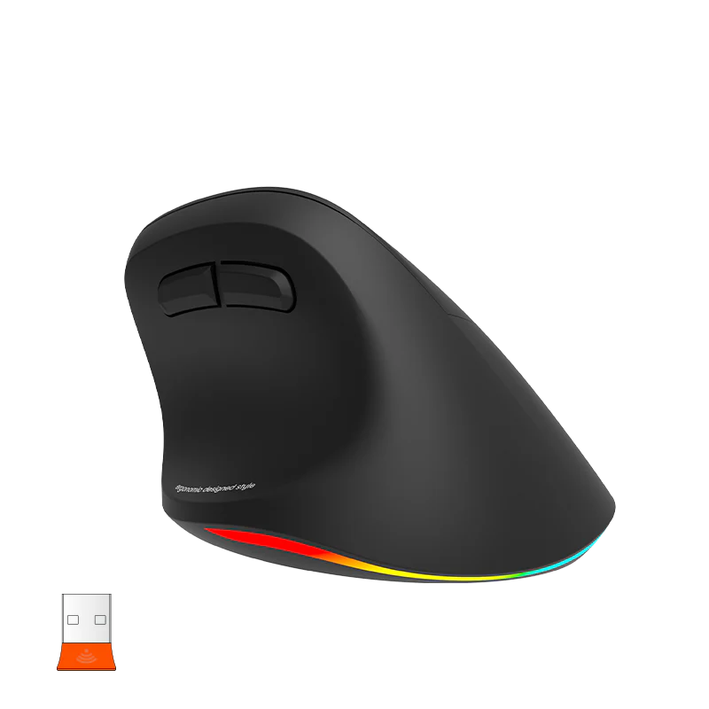 Meetion Wireless Ergonomic Vertical Mouse - Right-handed, RGB, Bluetooth