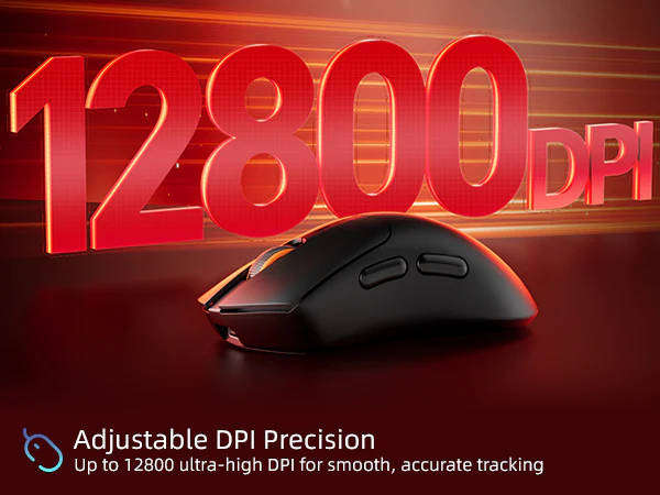 Meetion Lightweight Wireless Gaming Mouse - Bluetooth, 65g, 12800 DPI