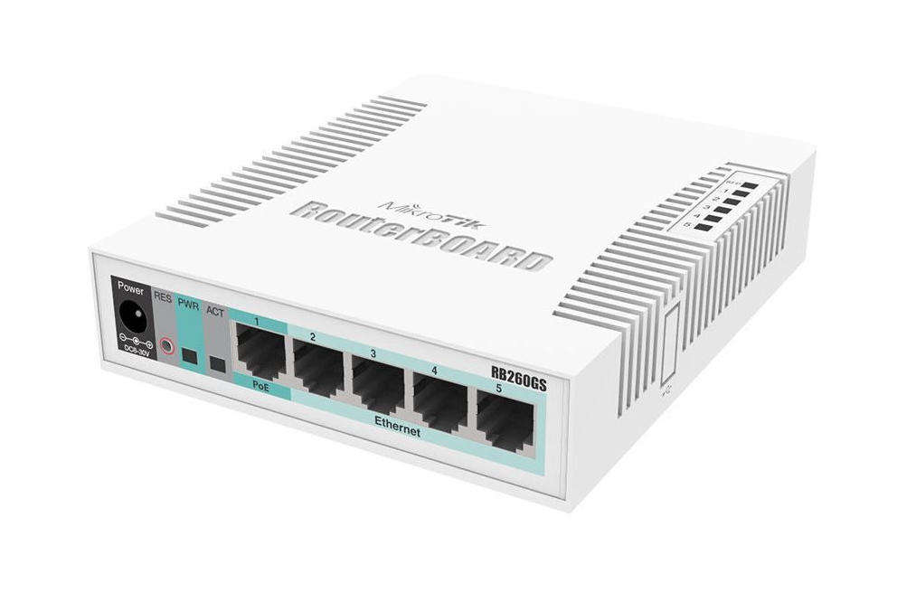 MikroTik SwOS Switch 5 Port Gigabit 1SFP | RB260GS