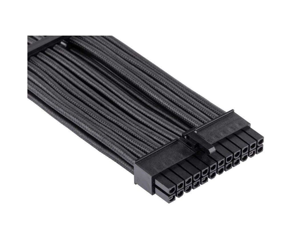 Corsair Individually Sleeved ATX 24-Pin Cable Type 4 Gen 4 - Black - Pack of 2