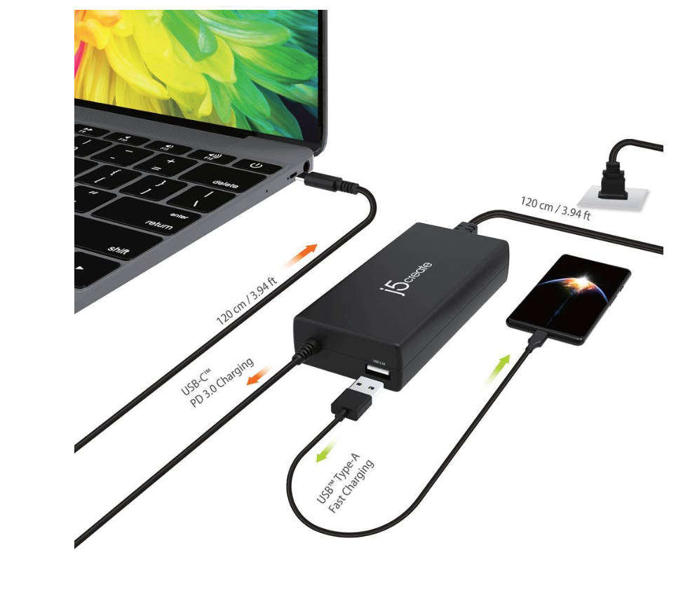 J5Create 100W Power Delivery USB-C Super Charger for Laptops/Tablets/Phones