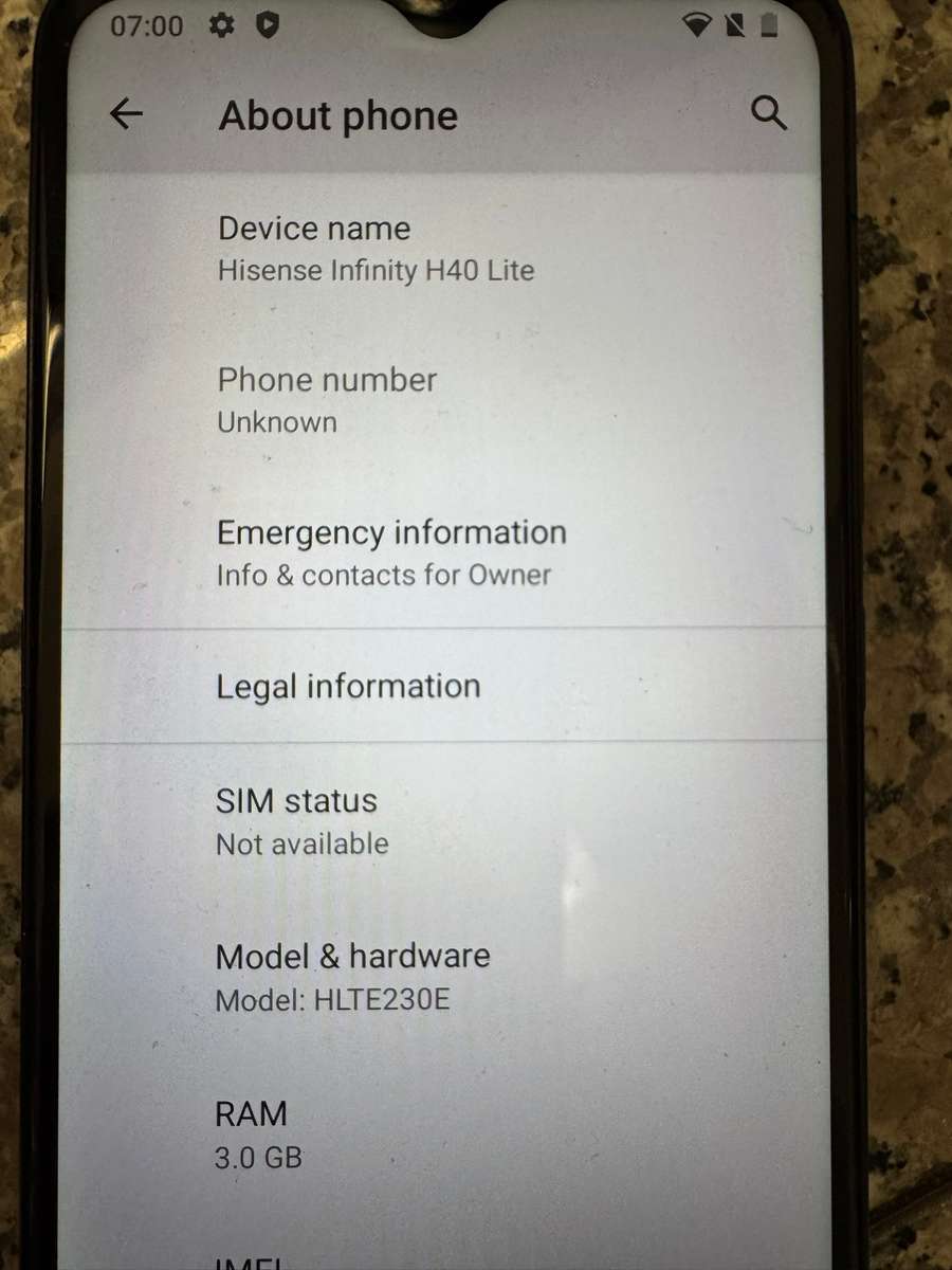 Hisense Infinity H40 Lite 64GB Single Sim (Preloved)