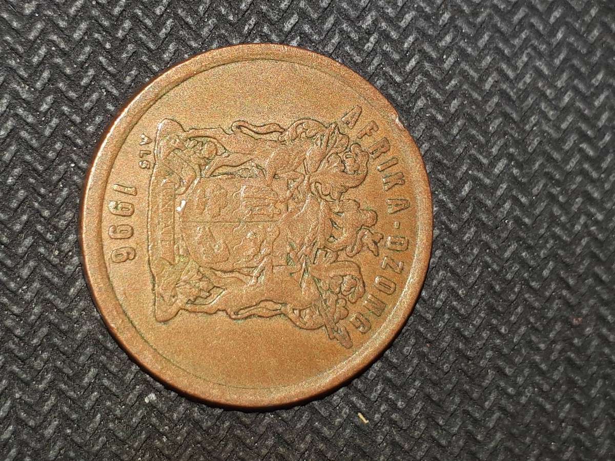 1996 5 cent coin from south Africa
