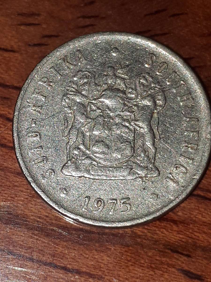1975 5 cent coin from south Africa