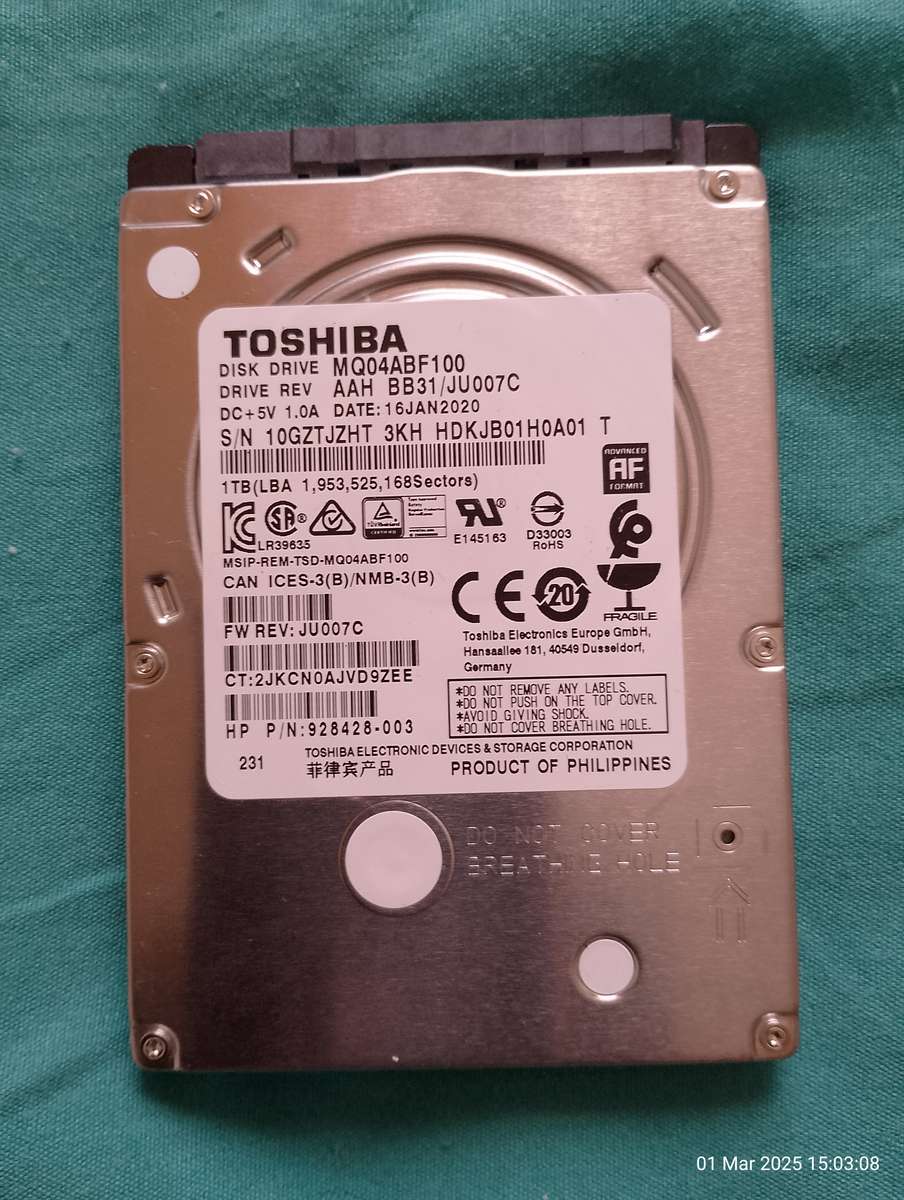 1 terabyte laptop hard drive