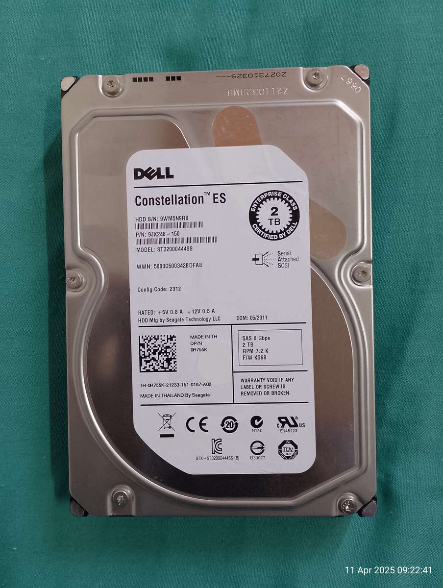 Dell SAS 2 Terabyte hard drive