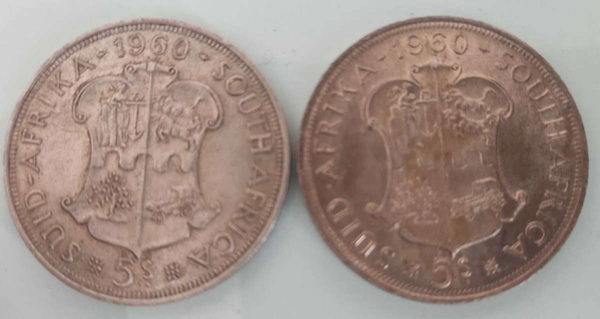 2x 1960 5 shillings