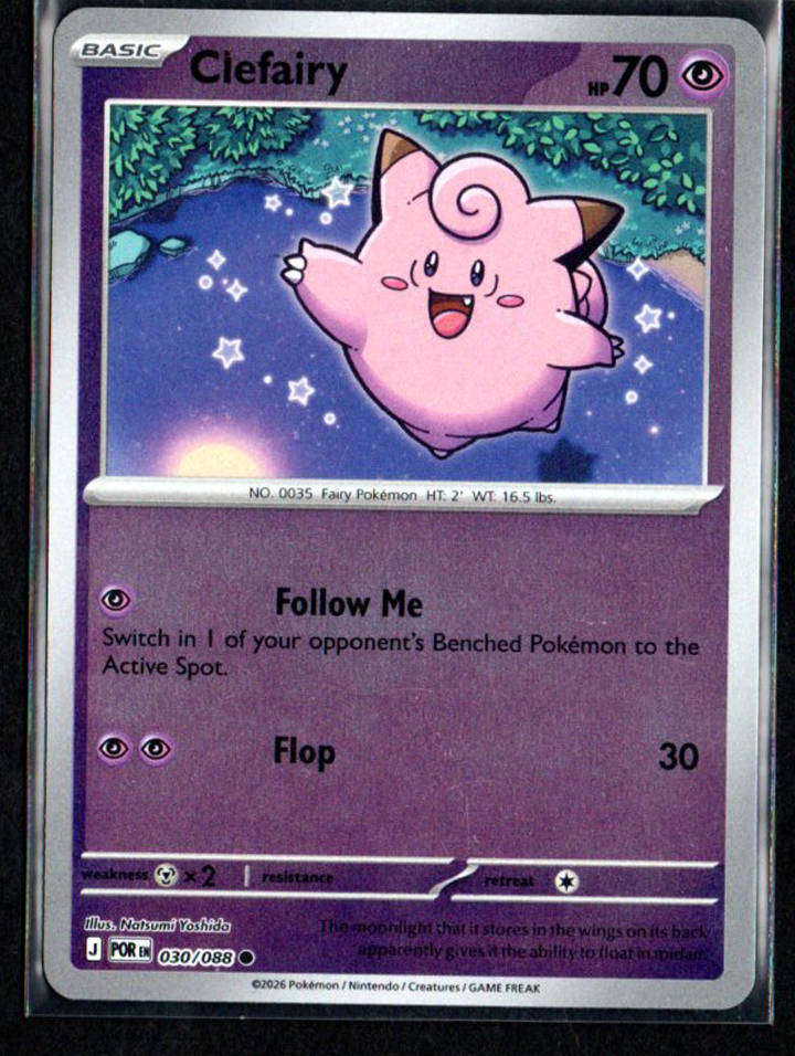 Pokemon Card Clefairy (Reverse Holo) 030/088 Perfect Order