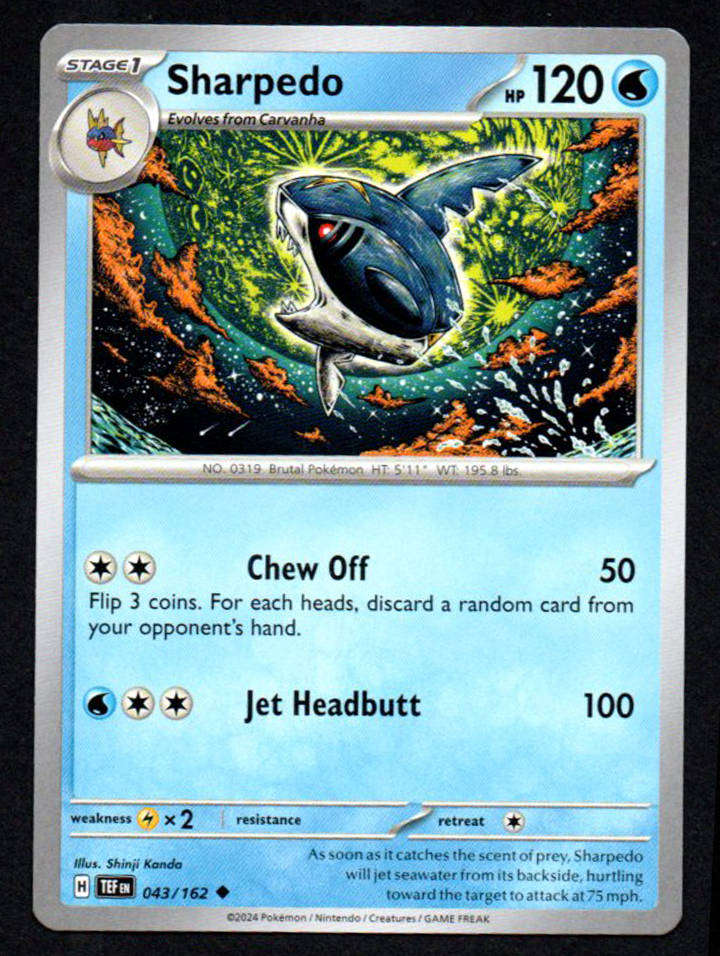 Pokemon Card Sharpedo 043/162 Temporal Forces