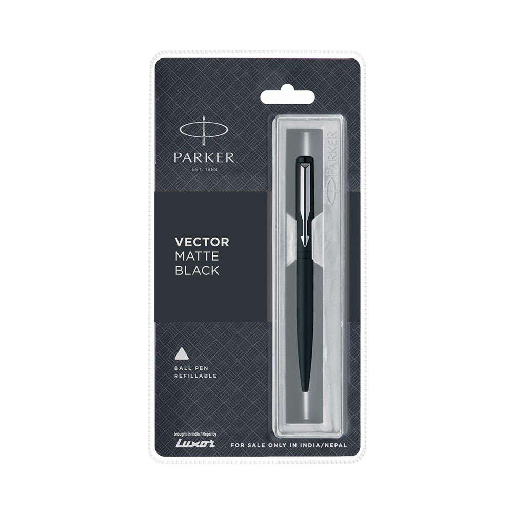 Parker Vector Matte Black with Chrome Trim