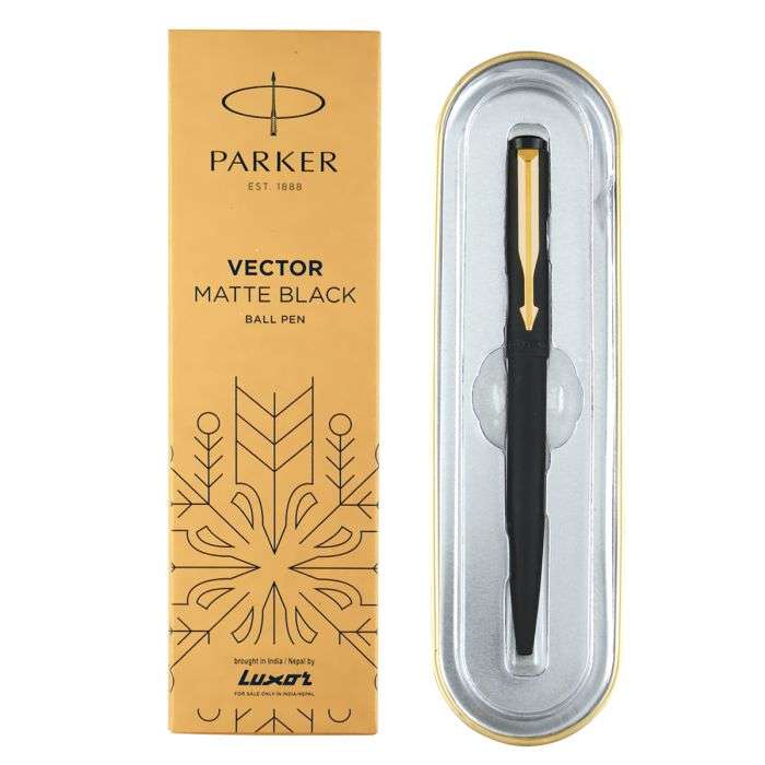 Parker Vector Matte Black with Gold Trim