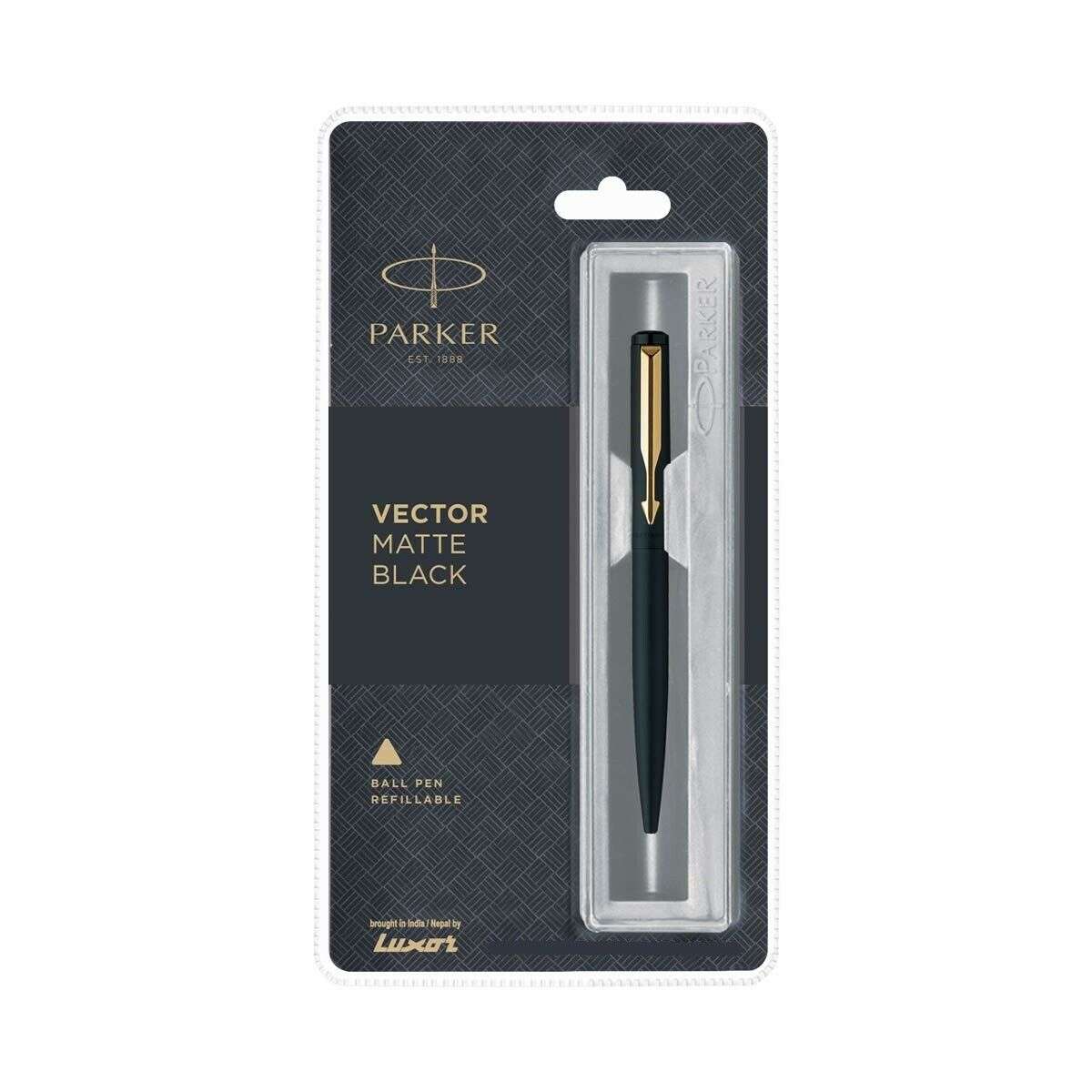 Parker Vector Matte Black with Gold Trim