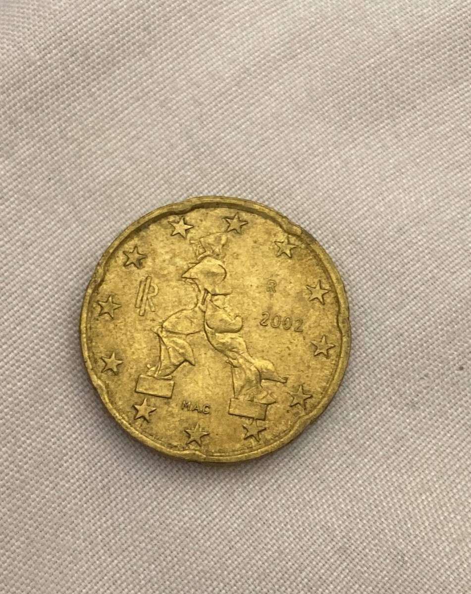 Rare 20 Euro Cent Coin 2002 Italy - Boccionis sculpture Collectible Gift